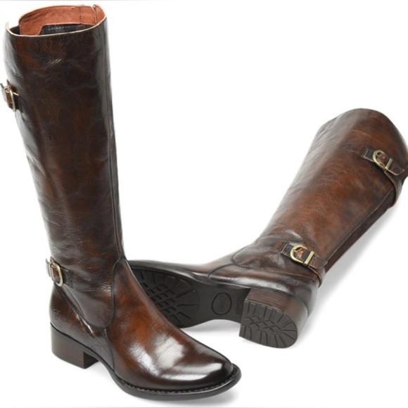 Born Shoes - Born Gibb High Shaft Boots - Leather, Wide Calf (For Women) Size 7.5